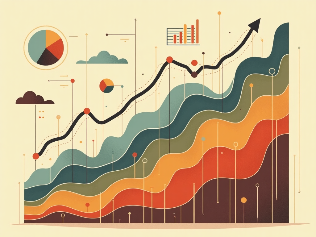 Persona analizando gráficos de crecimiento en dispositivos digitales, representando el análisis del potencial de mercados emergentes